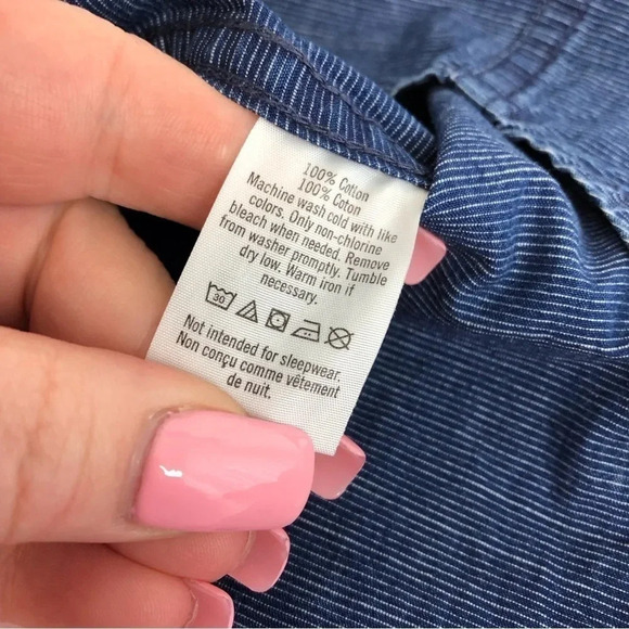 NWT Janie and Jack shirt roll-cuff navy blue striped button up size 3-6 months - Picture 7 of 11